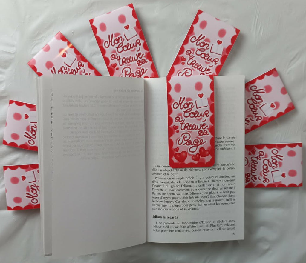 Marque page Aimanté « MON COEUR A TROUVÉ SA PAGE »