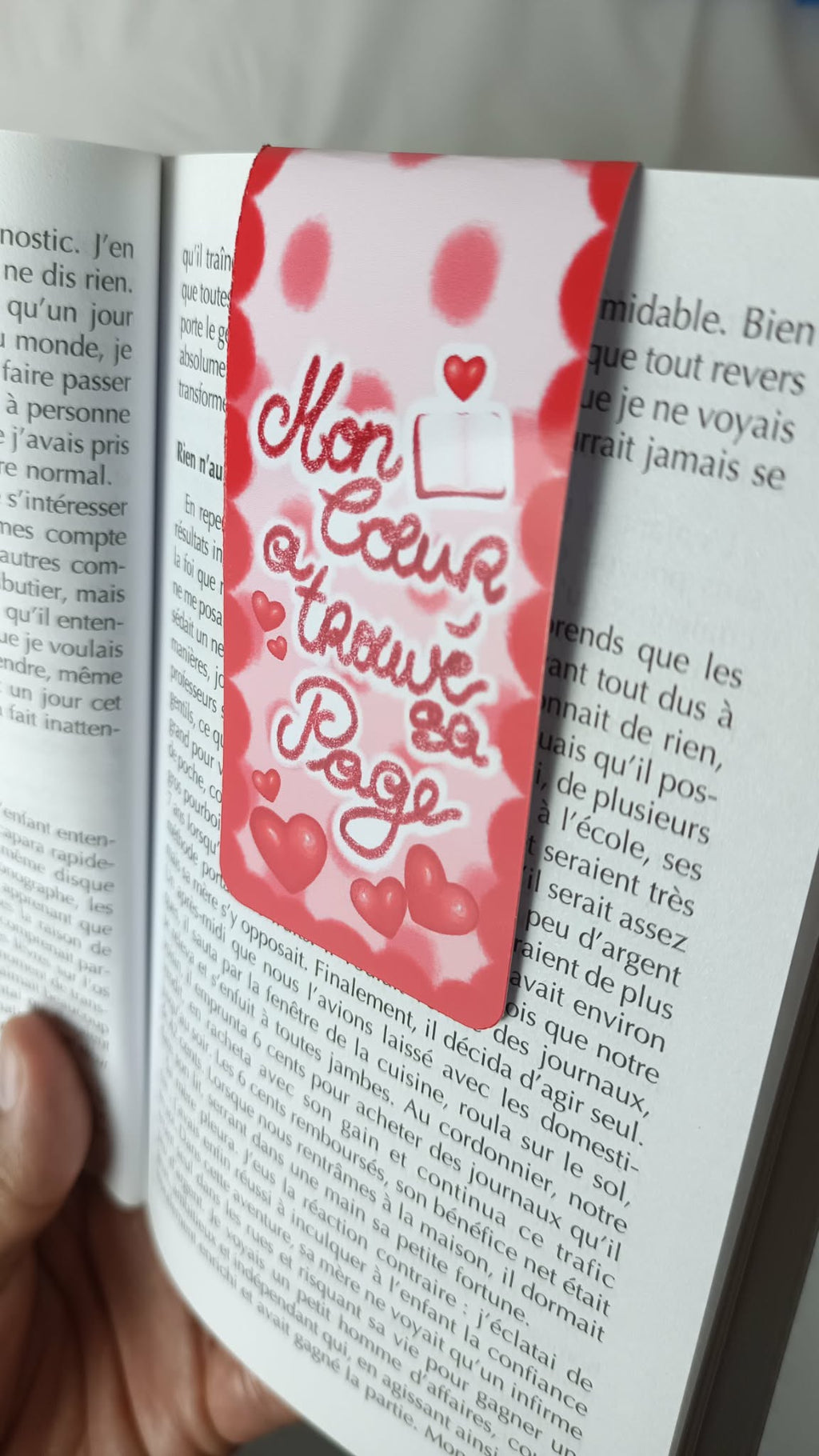 Marque page Aimanté « MON COEUR A TROUVÉ SA PAGE »