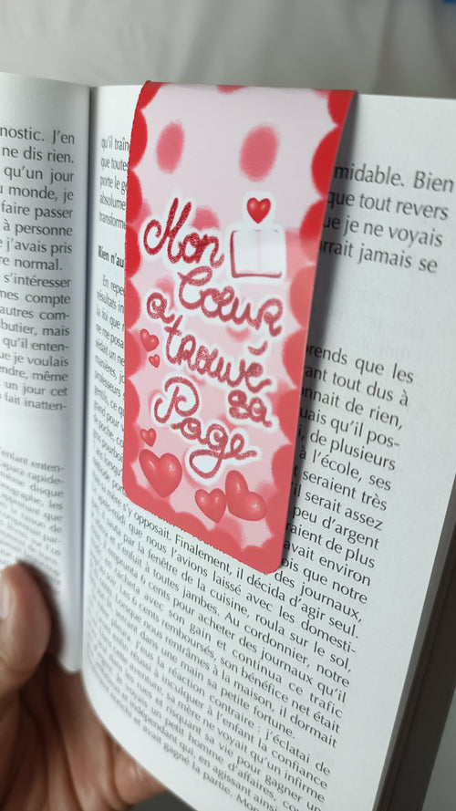 Marque page Aimanté « MON COEUR A TROUVÉ SA PAGE »