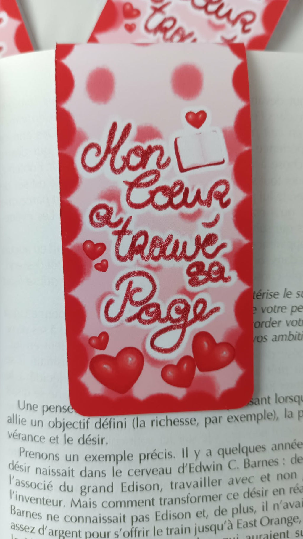 Marque page Aimanté « MON COEUR A TROUVÉ SA PAGE »